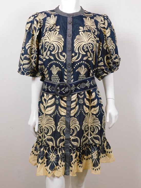 FARM Rio Dresses & Skirts - FARM RIO Ainika Tropical Splendor Blue Mini Dress L (32926)